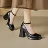 Zapatos Mary Jane Dorados y Plateados Estilo Francés para Mujer, Nuevos Tacones Altos de Correa Única con Tacón Grueso, Tallas 32-46