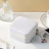 Caixa de Joias Quadrada Portátil Transfronteiriça, Caixa de Armazenamento para Anel, Pulseira, Colar, Brinco, Caixa de Joias Simples Exquisita de Alta Qualidade