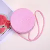 Bolsa tejida de paja linda de verano para niñas pequeñas, Bolsa de viaje de playa, Bolsa redonda de paja, Monedero, Bolso cruzado
