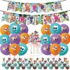 Decoración de Fiesta de Cumpleaños Temática Equipo Super Gatitos Set Banderín de Fiesta Dibujos Animados SuperKitties Bandera de Tirar