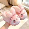 Pantuflas de algodón para niños de invierno con talón, cálidas y de felpa, con suela gruesa, adecuadas para niñas, para uso familiar, niños pequeños y bebés, para uso en casa