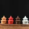 Quemador de incienso creativo Templo del Cielo de Cerámica Quemador de incienso antiguo para el hogar interior de sándalo Adornos de incienso para ceremonia de té Zen