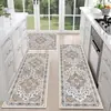 Alfombrilla de Cocina de Terciopelo de Cristal Estilo Bohemio Transfronteriza, Antideslizante, Resistente a Manchas, Fácil de Cuidar, para Entrada