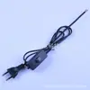 Suministro en stock enchufe redondo doble estándar europeo cable con interruptor 303 interruptor de botón estándar europeo cable de alimentación lámpara de mesa cable con interruptor 303
