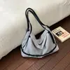 2026 Bolso Tote Rayado Casual Simple Estilo Coreano Nuevo, Gran Capacidad, Bolso Versátil de Hombro y Cruzado de Nicho