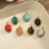 Acessórios de Joias Transfronteiriços Pedra Natural Pingente Oval Acessórios para Colar DIY Feito à Mão Corrente para Clavícula Acessórios de Brincos