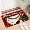 Tapete de casa de diatomita com atmosfera decorativa de Natal estilo Ins, resistente à sujeira e antiderrapante, capacho para porta de entrada