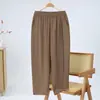 Pantalones de verano para mamá, pantalones casuales nuevos, elegantes y versátiles, ropa para mujeres de mediana edad y mayores, pantalones rectos de cintura elástica
