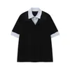 Roupas masculinas transfronteiriças Suéter de design listrado estilo coreano falso de duas peças com gola estilosa, top casual moderno versátil