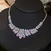Vestido de Noche de Lujo con Collar de Gota de Agua de Circonita Brillante, Cadena para Clavícula de Moda Resistente de Alta Gama, Joyería Vintage Estilo Corte