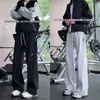Calças casuais de softshell elásticas, resistentes à água, à prova de vento e à prova de choque, marca americana de moda de rua, corte reto e solto, calças compridas para esportes ao ar livre, calças masculinas de outono