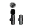 Microfone de lapela sem fio novo para clip de gola de fábrica, microfone mini K1 portátil para gravação de áudio e vídeo