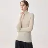 Suéter de una sola pieza 100% cachemira pura para mujer, camiseta base ajustada de cuello alto, nuevo suéter de punto ajustado para invierno 2026