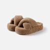 Zapatos Peludos de Suela Gruesa de 5 cm para Mujer, Pantuflas Cruzadas Antideslizantes de Moda, Pantuflas Peludas para Uso en Casa en Invierno, Pantuflas de Algodón para el Hogar