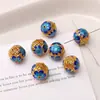 Contas Esféricas Lisas de Esmalte Cloisonné de 10mm Feitas à Mão para Pulseira de Miçangas DIY Chaveiro Material para Joias Acessórios Contas Soltas