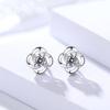 Pendientes de trébol de plata de ley S925 Damila estilo coreano clásico elegante pendientes estilo Chanel para mujer fábrica en stock venta al por mayor