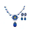 ¡Lujo europeo y americano! Collar de flor de circón de colores con gota de agua, cadena para clavícula de estilo court vintage, joyería de lujo ligero de alta gama