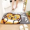 Alfombra de Piso de Baño de Felpa de Dibujos Animados para Uso Doméstico, Felpudo Engrosado Antideslizante para la Entrada de la Ducha, Felpudo Absorbente de Agua y Resistente a la Suciedad de Cachemira Artificial