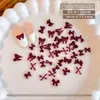 Accesorios Translucidos para Uñas con Moño Otoño e Invierno Populares Mezclados Año Nuevo Rojo Resina Moño Flotante Joyería con Diamantes Arte para Uñas