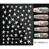 Conjunto de Adesivos de Unha Artística Transfronteiriços Dourado e Prata Preto e Branco Ouro Rosa Rosa Azul Estrela de Cinco Pontas Irregular Adesivos Autocolantes