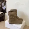 Botas cortas de forro polar cálido estilo popular explosivo muy bonitas Birkenstock para mujer, estilo nuevo de invierno, suela suave, cómodas, botas de algodón