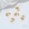 Chapado en Cobre Oro de 14 Quilates Incrustado Circonita Colgante Doble Trenzado de Valla Colgante Material para Accesorios de Pulsera, Collar, Joyería para Orejas Hecho a Mano