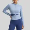 Chaqueta de yoga con combinación de colores, color piel, deportiva, cuello alto, ropa deportiva para mujer, transpirable