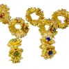 Aleación Strass Flor Forma de Flor Anillo Separador DIY Pulsera Collar Cuentas Separadoras Accesorios de Joyería