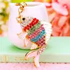 Llavero de Coche Colección de Peces Incrustado de Diamantes Metal Lindo Colgante para Bolso de Mujer Anillo de Llavero Pequeño Regalo con un Símbolo de Prosperidad