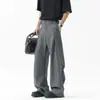 Marca de moda americana pantalones de traje rectos plisados marca limpia para hombre retro calle sueltos caída suelta sensación de holgura casual pantalones largos