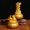 Figura de Guan Gong Wucai Shen Tazón del Tesoro Giratorio Decoración del Hogar Giratoria Pixiu Concede Deseos Artesanías de Aleación