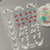 Pegatinas Francesas Originales de Fresa de Verano Transfronterizas 3D Margarita Blanca Cereza Forma de U Media Luna Pegatinas Francesas Estilo AA