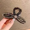 Presilha de Cabelo Laço Totalmente Cravejada para Mulheres, de Alto Padrão e Elegante, com Cristais Triturados, Estilo Francês, Inspirada em Chanel, para Coque no Topo da Cabeça