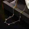 Collar de Ojo de Tigre Maillard para Otoño e Invierno Cadena de Suéter de Piedra Natural Ovalada de Moda Diseño de Nicho Cadena para Clavícula