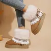 Botas de nieve casuales de invierno para mujer, antideslizantes, cómodas y cálidas para exteriores, ligeras y modernas, para exportación y venta al por mayor transfronteriza