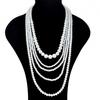 Elegante nupcial estilo coreano precioso collar de princesa cadena de suéter perla con cuentas largo multicapa Perla