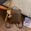 Bolso de Mano Sencillo para Mujer 2026 Nuevo Modelo Estilo Nicho de Alta Gama con Patrón de Lichi, Bolso Cruzado de Hombro Único, Mochila Elegante para Salir