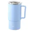 Caneca de Aço Inoxidável 304 de Alta Qualidade para Trabalhadores de Escritório, Xícara de Café Feminina, Simples com Alça de Grande Capacidade