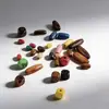 Cuentas Sueltas de Madera Ovaladas de Colores para Llaveros Hechos a Mano DIY, Accesorios de Joyería con Cuentas, Accesorios de Moda Simples y Versátiles