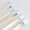 Juego de 6 pinceles combinados de varilla corta para pintura al óleo, acuarela y acrílica, venta al por mayor