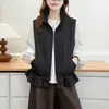 Special2026 Tallas Grandes para Mujer Otoño Nueva Moda Cardigan Chaleco con Volantes Patchwork Abrigo 0825