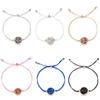 Pulseira Europeia e Americana Mais Vendida Dourada Redonda Corda Colorida para Mulheres, Resina Imitação Pedra Natural Joia de Amor, Presente de Asas do Amor