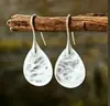 Pendientes colgantes de amatista de cristal de piedra natural nuevos, sencillos y de alta calidad, transfronterizos, joyería popular europea y americana.