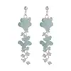 Brincos de borla de flor estilo fada estilo feriado para mulheres, brincos doces para viagem à beira-mar, brincos de cristal bonitos com contas, atacado