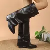 2026 Nuevas Botas Altas de Invierno para Mujer con Remaches, Punta Fina, Talla Grande, Tacón Grueso, Estilo Británico, Transfronterizas