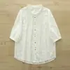 2026 Verano Nuevo Estilo Japonés Jacquard Bordado Botón de Colores Cárdigan de Mujer Camisa de Manga Corta Top Venta al por Mayor