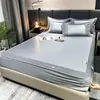 Juego de Tres Piezas de Alfombrilla de Seda de Hielo de Color Sólido de Gama Alta, Alfombrilla Plegable Fresca de Verano Lavable para Aire Acondicionado, Alfombrilla de Alta Densidad