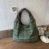 Bolso Casual de Cuadros Moda Simple Retro Gran Capacidad Otoño Nuevo 2025 Bolso de Hombro Tote Personalizado para Mujer