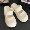 Moda feo lindo nuevo verano ropa de exterior dedo gordo zapatos blancos sandalias Mary Jane simples con viento de playa para mujer