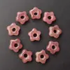 Componente Flor de Cinco Pétalas de Cristal 15mm Furo de 4mm Pingente Flor de Ágata Natural Joias Artesanais Charms para Roupas Fonte Atacadista